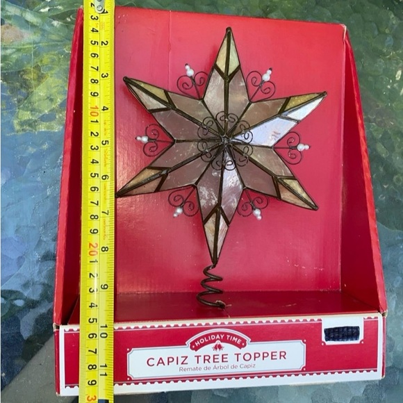 CAPIZ SHELL STAR CHRISTMAS TREE TOPPER NIB - Picture 5 of 5